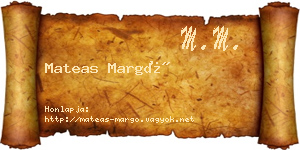 Mateas Margó névjegykártya